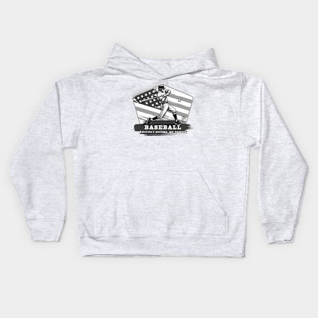 USA - American BASEBALL - Baseball: America's pastime, my passion - bw Kids Hoodie by ArtProjectShop